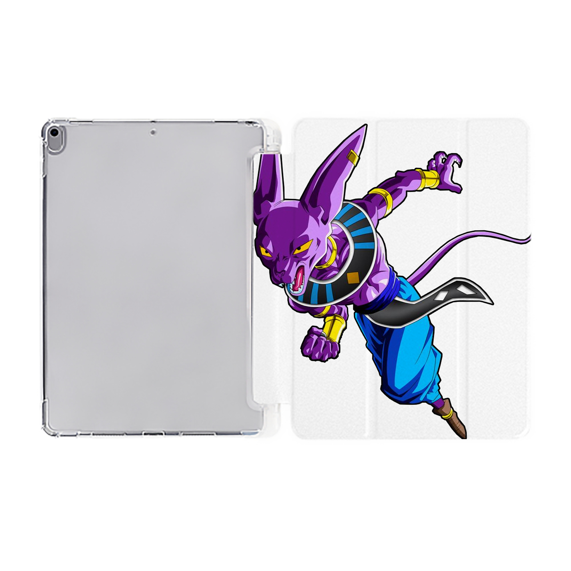（画像用） ドラゴンボール ビルス 破壊神ビルス DRAGON BALL Beerus Birusu IPad ケース ペン収納付き 三つ折りスタンド PUレザー×シリコン 対応機種9.5/10.5/10.9インチ